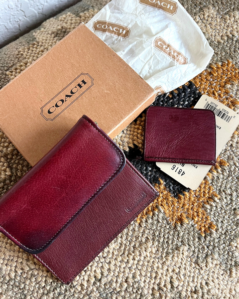 Vintage Coach Envelope Coin Case 4816 with Box & Booklet