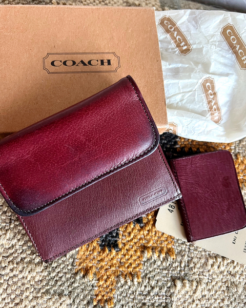 Vintage Coach Envelope Coin Case 4816 with Box & Booklet