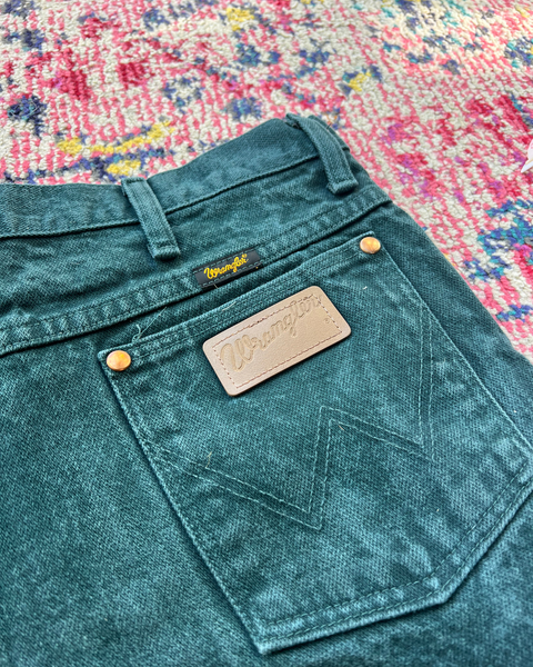 Vintage Wrangler Dark Green Cowboy Cut Jeans