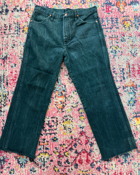 Vintage Wrangler Dark Green Cowboy Cut Jeans