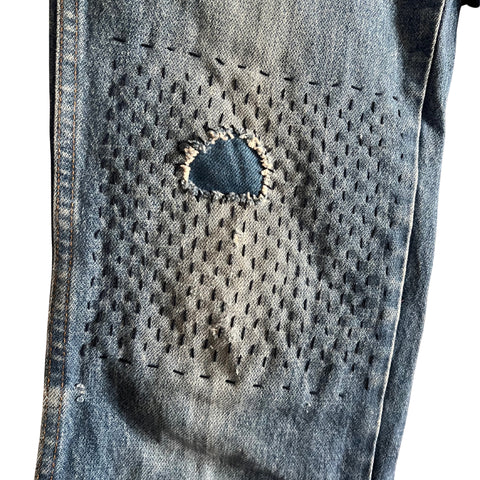 Embroidered Wrangler Denim Blue Jeans 32 x 36