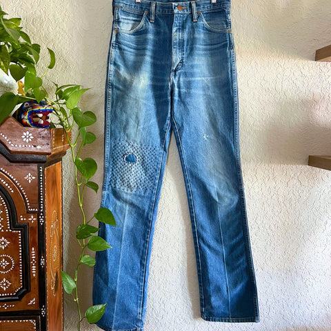 Embroidered Wrangler Denim Blue Jeans 32 x 36