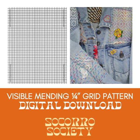 Visible Mending ¼” Grid Pattern Digital Download