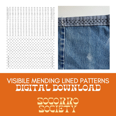 Visible Mending Lined Sheet Patterns Digital Download