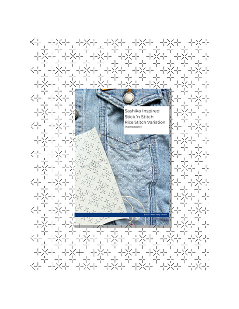 Sashiko Inspired Mending Rice Stitch (Diamonds) Full Sheet