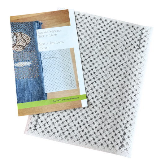 Ten Cross/Star Stick ‘n Stitch Visible Mending Pattern