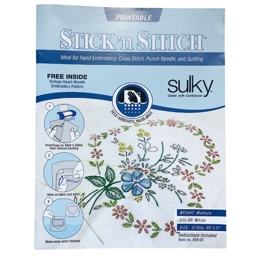 Sulky Paper Solvy 8.5" x 11" Stick ‘n Stitch sheets