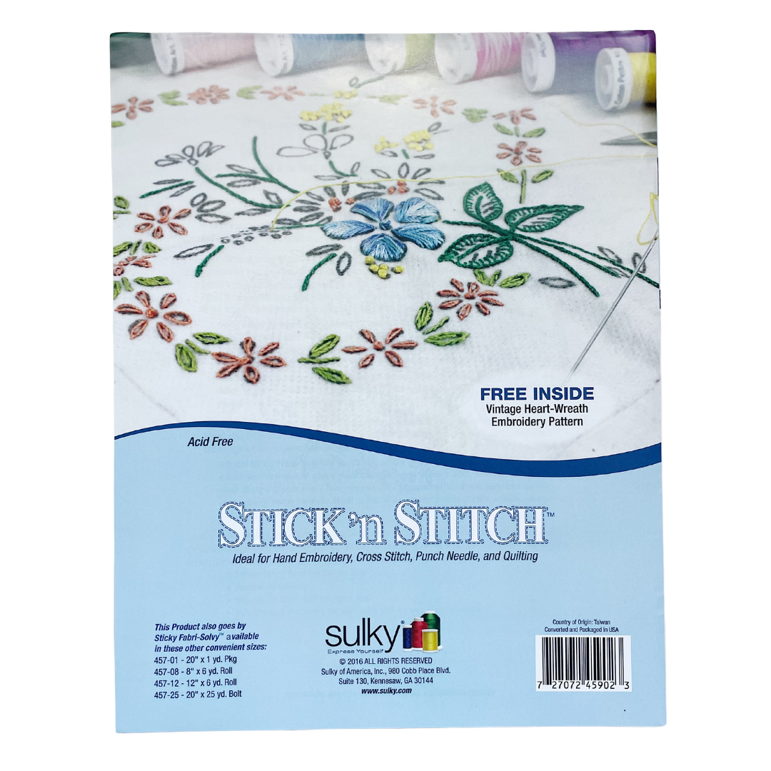 Sulky Paper Solvy 8.5" x 11" Stick ‘n Stitch sheets